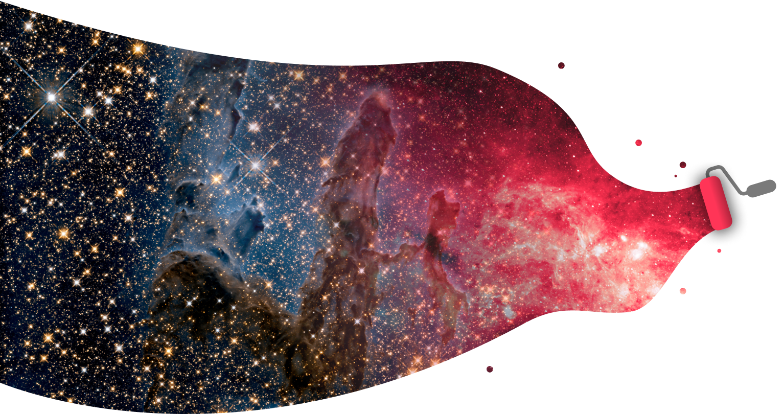 Themes — a nebula palette sweeping across